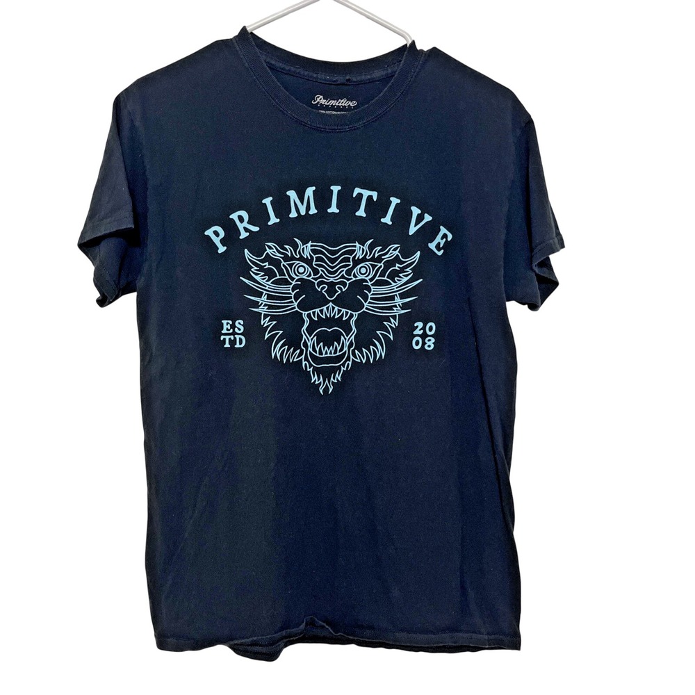 Primitive Mens T-Shirt‎ Size M Black 100% Cotton Graphic Tiger Est 2008